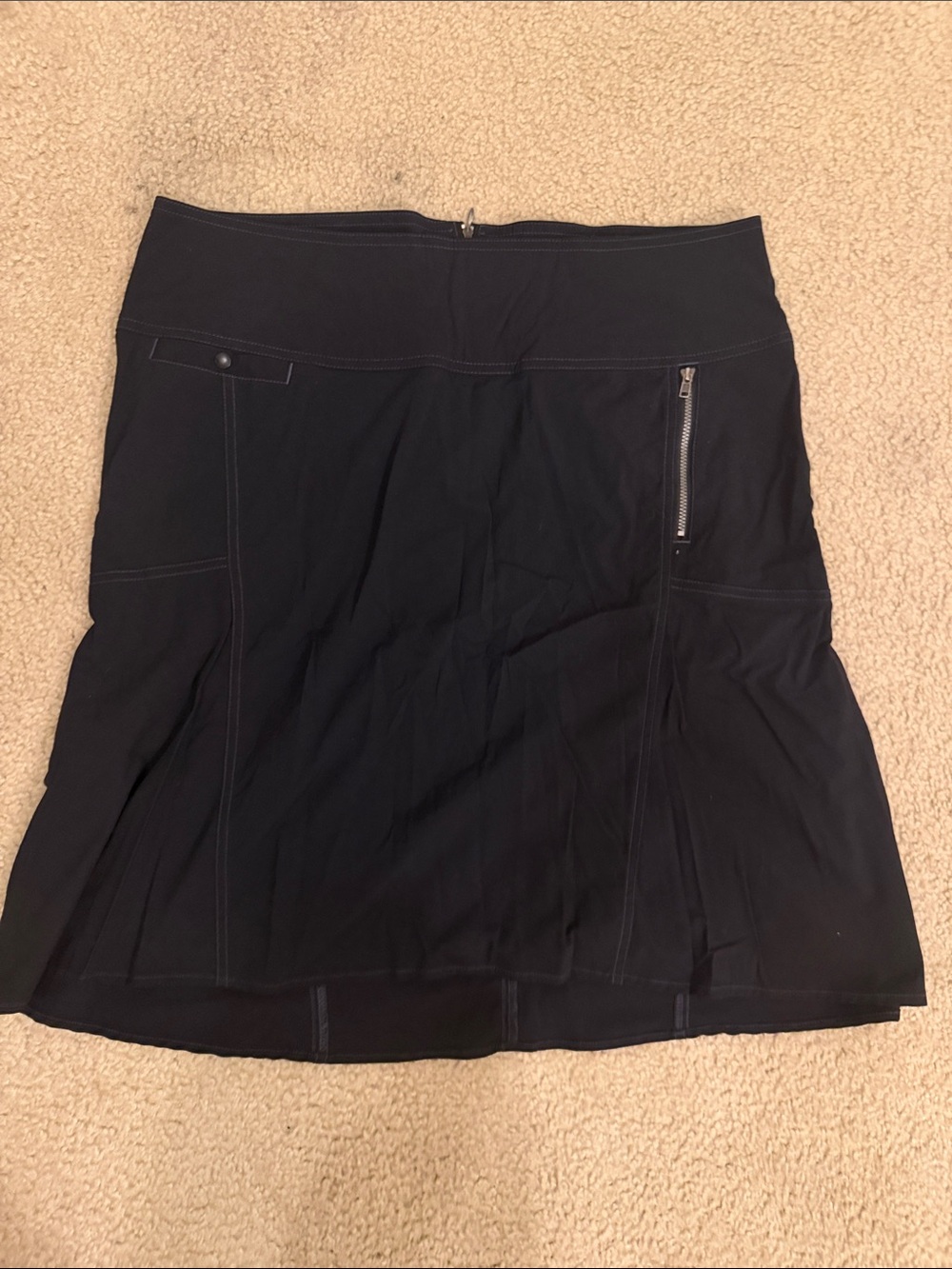 Royal Robbins Black A-Line Active Skirt with Zipper Pocket
